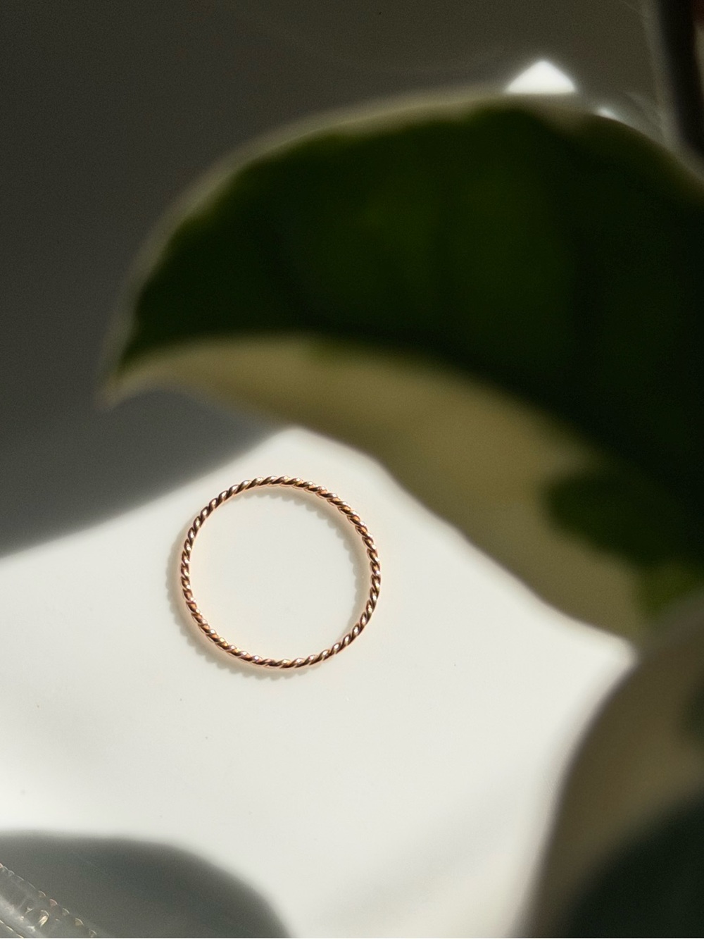 Delicate Twisted 14k Rose Gold Ring - Women Jewelry